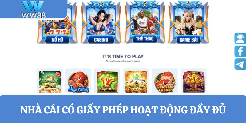 Nhà cái có giấy phép hoạt động đầy đủ