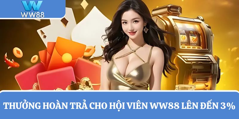 Thưởng hoàn trả cho hội viên WW88 lên đến 3%