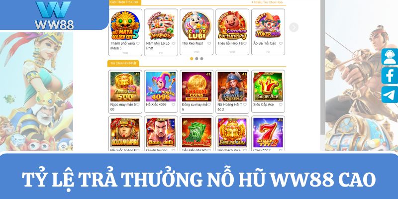 Càng chơi game Nổ hũ WW88 tỷ lệ thưởng càng lớn