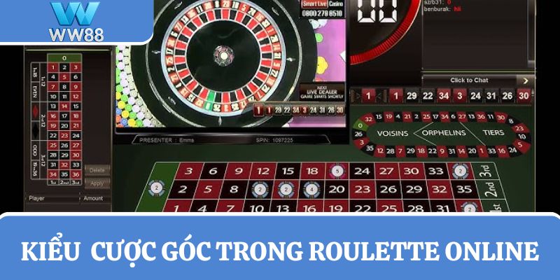 Tìm hiểu về kiểu cược góc trong Roulette